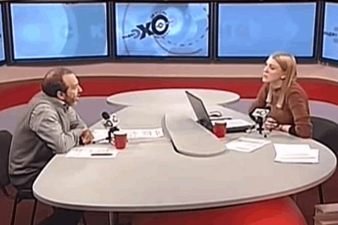 Російська журналістка осоромилася в прямому ефірі (відео)