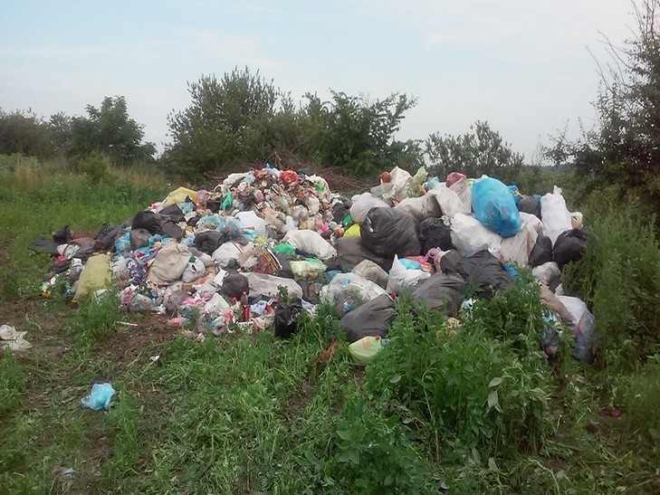 Як на Львівщині просто у полі викидають сміття (ФОТО, ВІДЕО)