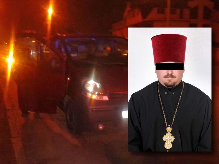 Священик ледь не задавив на машині мітингувальників (відео)