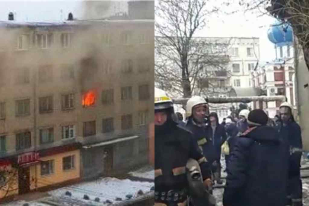 Просто у день жалоби! Трагедія у Павлограді – пожежа у гуртожитку. Людей рятують прямо з вікон!